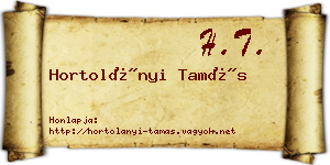 Hortolányi Tamás névjegykártya